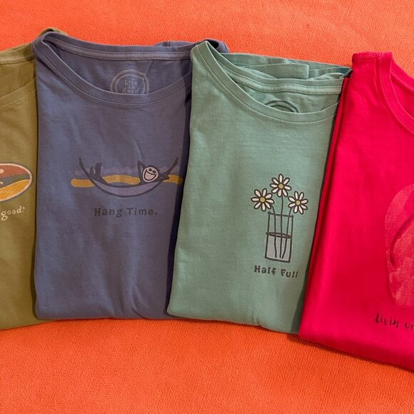 Lot of 4 Life Is Good cotton tees - size Large - Picture 1 of 7